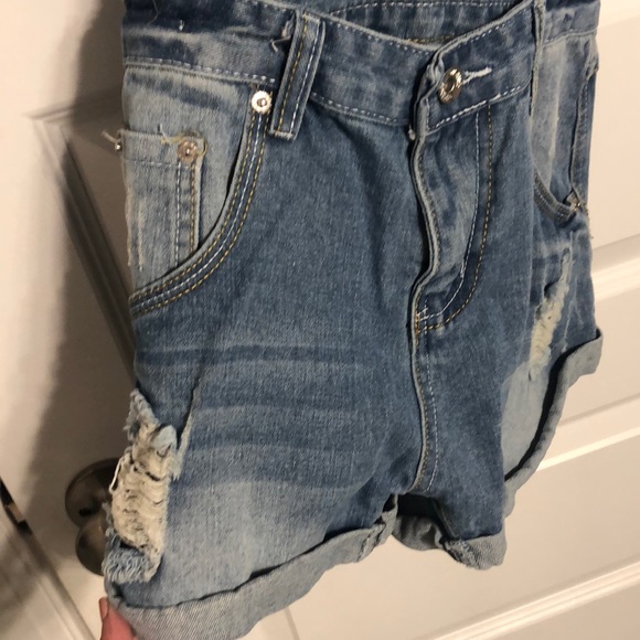 Distressed Jean Overalls (Size Small) - Picture 3 of 7